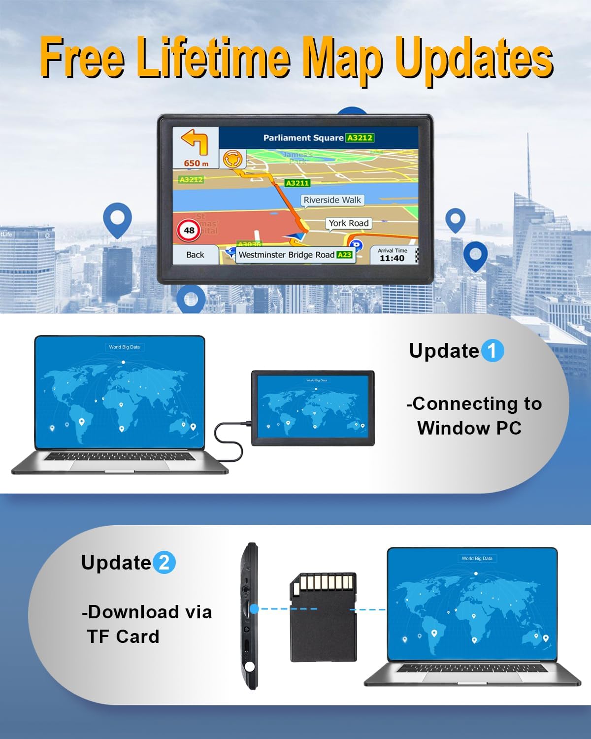 N700 GPS Navigator for Car Truck RV 2025,Truck GPS Commercial Drivers,Trucker GPS for semi Truck,Free Lifetime Maps Updates,7 inch Touchscreen,Custom Truck Routing,Driver Alerts - Image 2
