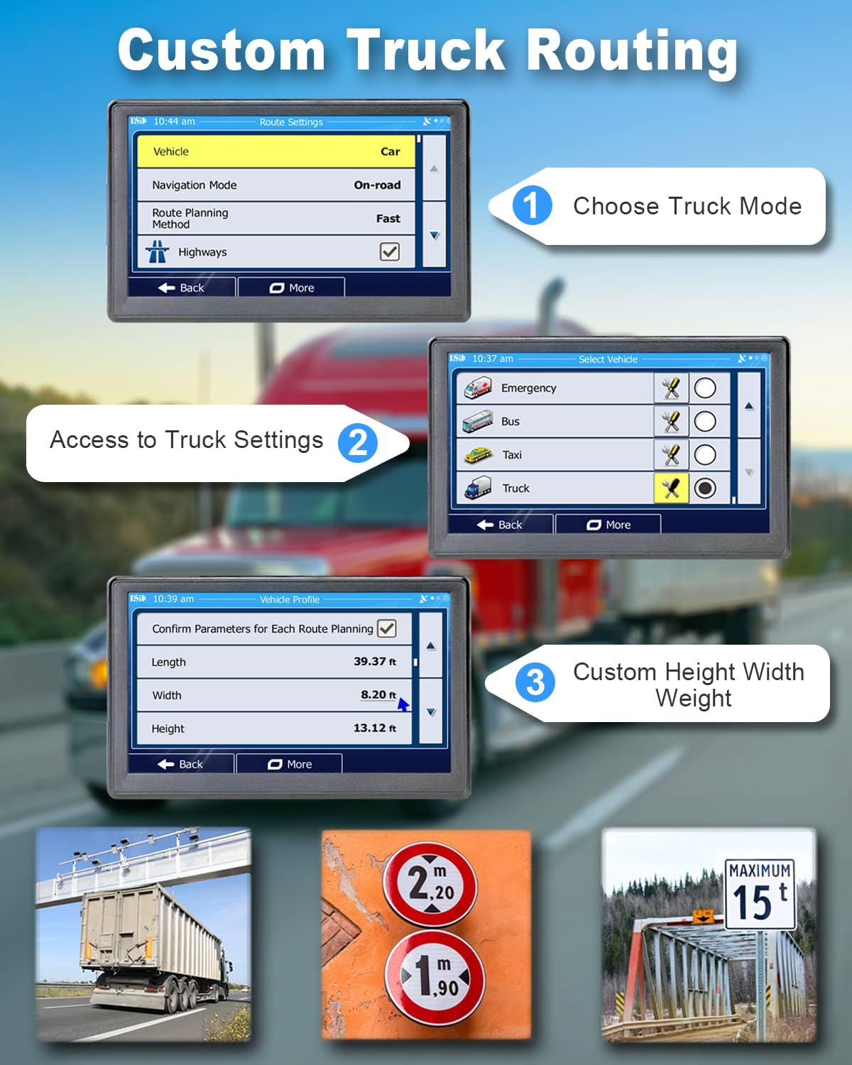 N700 GPS Navigator for Car Truck RV 2025,Truck GPS Commercial Drivers,Trucker GPS for semi Truck,Free Lifetime Maps Updates,7 inch Touchscreen,Custom Truck Routing,Driver Alerts - Image 4
